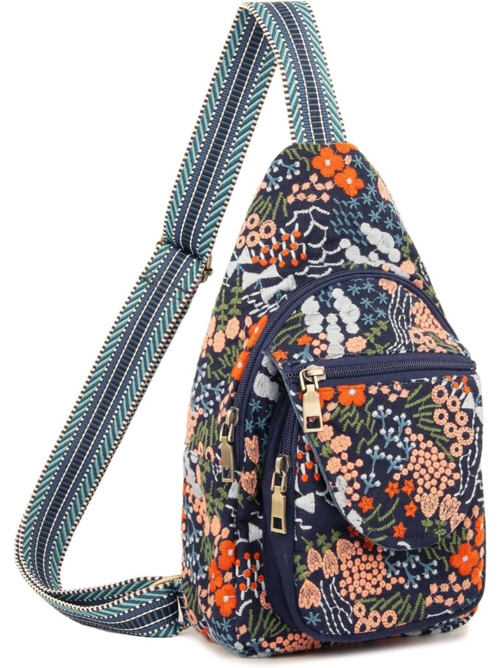 Vintage Embroidered Floral Ethnic Backpack for Women Handbag Shoulder Bag Mini T